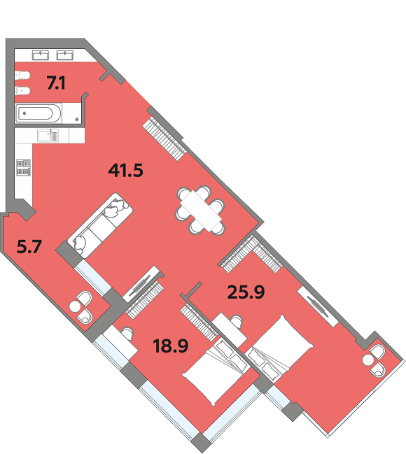 3-кімнатна 98.9 м² в ЖК Яровиця від 15 950 грн/м², Луцьк