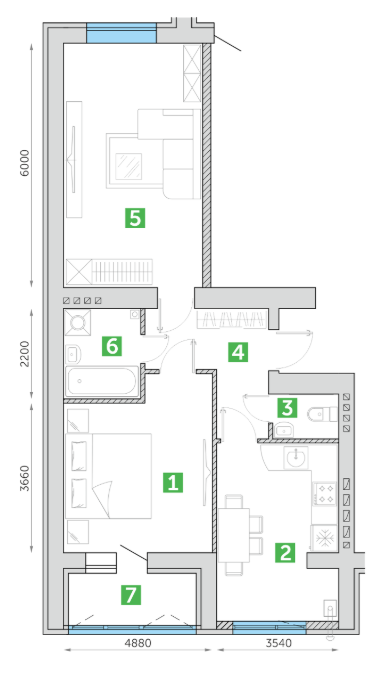 2-комнатная 63.2 м² в ЖК Парковий квартал от 12 350 грн/м², г. Ковель