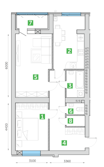 2-комнатная 73.33 м² в ЖК Парковий квартал от 12 350 грн/м², г. Ковель