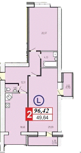 2-кімнатна 96.42 м² в ЖК 777 від 17 000 грн/м², Житомир