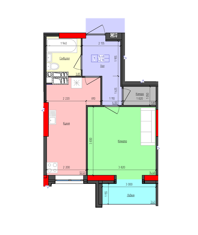 1-кімнатна 42.18 м² в ЖК Мистецькі Ворота від 17 500 грн/м², Житомир