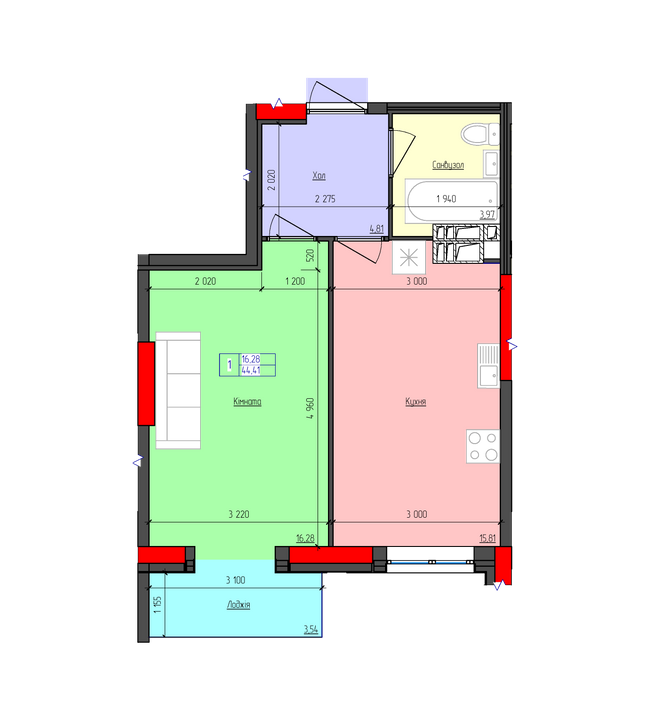 1-комнатная 44.41 м² в ЖК Мистецькі Ворота от 17 500 грн/м², Житомир