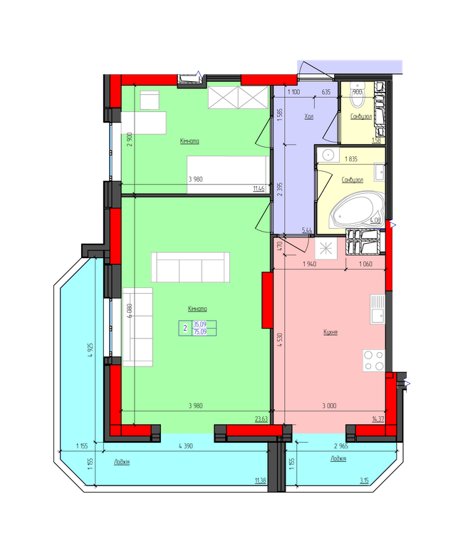 2-комнатная 75.09 м² в ЖК Мистецькі Ворота от 21 000 грн/м², Житомир