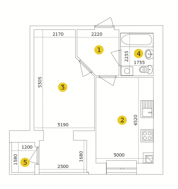 1-комнатная 42.97 м² в ЖК Тетеревский Бульвар от 13 300 грн/м², Житомир