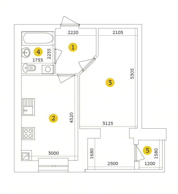 1-кімнатна 42.64 м² в ЖК Тетерівський Бульвар від 13 300 грн/м², Житомир