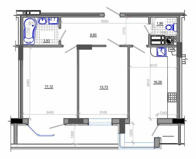 2-комнатная 65.04 м² в ЖК Фаворит от 17 400 грн/м², Житомир