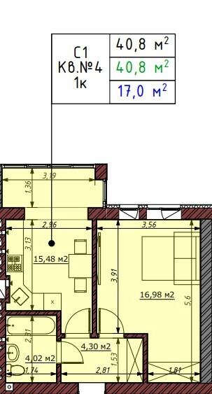 1-комнатная 40.8 м² в ЖК Гостомельские Липки-5 от 12 500 грн/м², пгт Гостомель