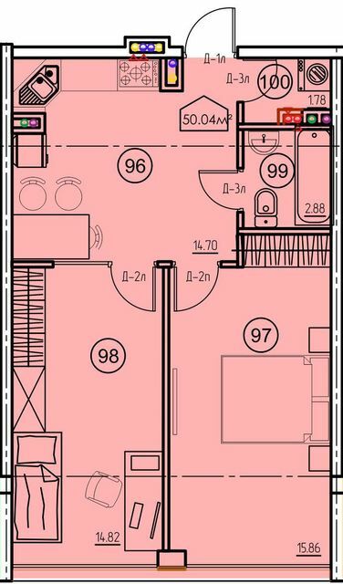 2-комнатная 51.25 м² в ЖК Arcadia Sky от 35 900 грн/м², Одесса