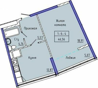 1-комнатная 46.56 м² в ЖК Сорок восьмая жемчужина от 25 500 грн/м², Одесса