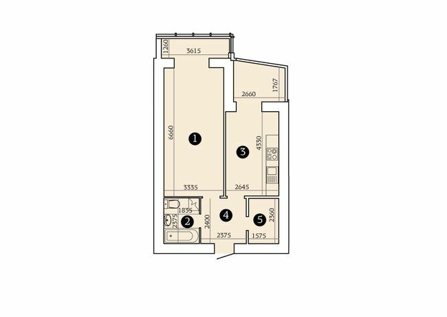 1-комнатная 58.46 м² в ЖК Александровский 2 от 16 800 грн/м², Запорожье