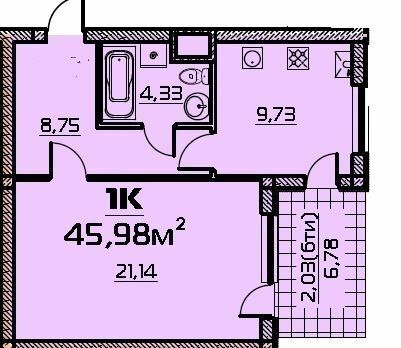 1-комнатная 45.98 м² в ЖК Бородино от 23 000 грн/м², Запорожье