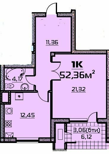 1-комнатная 52.36 м² в ЖК Бородино от 23 000 грн/м², Запорожье