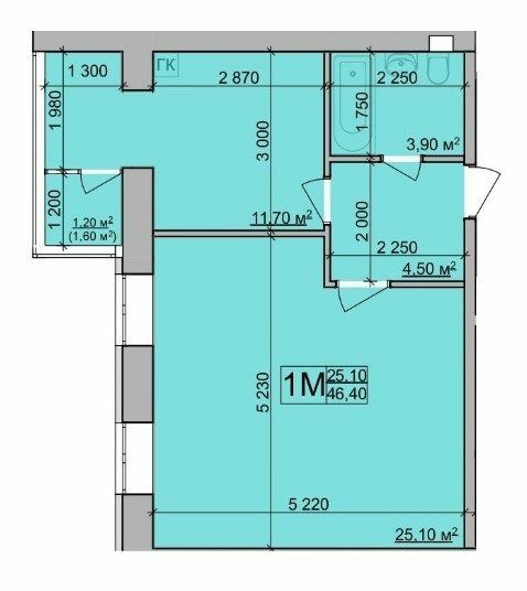 1-кімнатна 46.4 м² в ЖК Зоря від забудовника, Вінниця