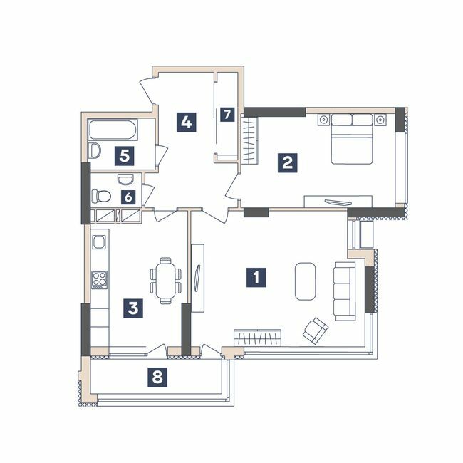 2-кімнатна 71.12 м² в ЖК Central від 20 900 грн/м², Запоріжжя