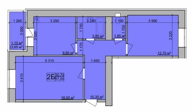 2-кімнатна 57.65 м² в ЖК Зоря від 15 700 грн/м², Вінниця