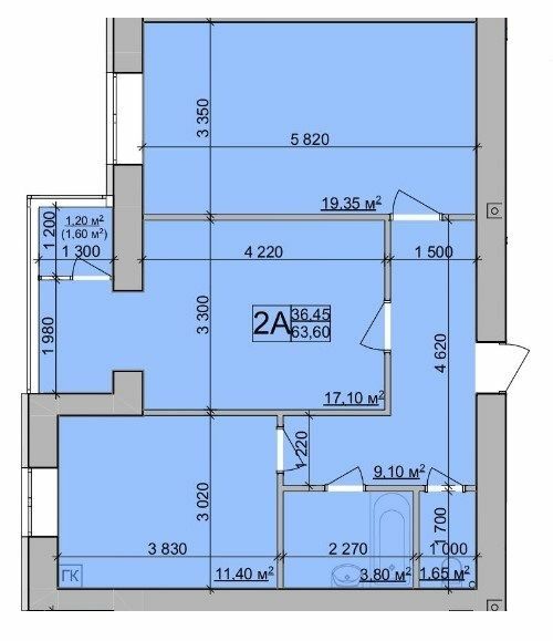 2-кімнатна 63.6 м² в ЖК Зоря від 16 900 грн/м², Вінниця