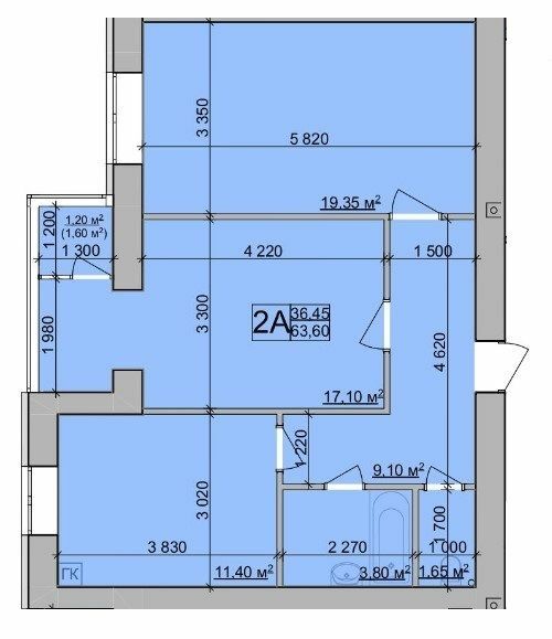 2-кімнатна 63.6 м² в ЖК Зоря від 16 900 грн/м², Вінниця