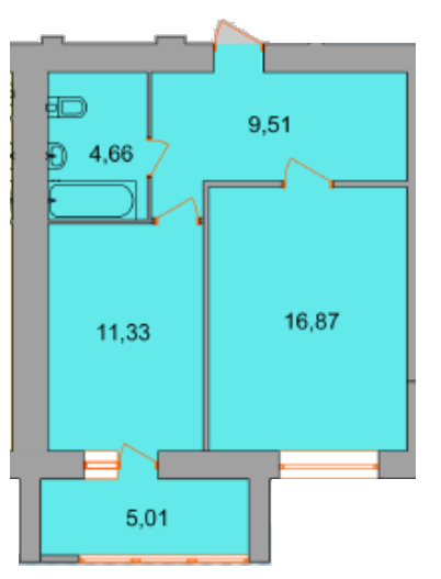 1-комнатная 47.38 м² в ЖК на ул. Академика Янгеля от 19 050 грн/м², Винница