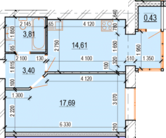 1-кімнатна 39.94 м² в ЖК Перлина Поділля від 20 000 грн/м², Вінниця