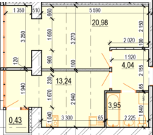 1-кімнатна 42.64 м² в ЖК Перлина Поділля від 20 000 грн/м², Вінниця