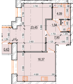 1-комнатная 53.78 м² в ЖК Перлина Поділля от 20 000 грн/м², Винница