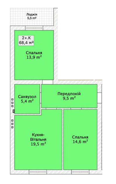 2-комнатная 68.4 м² в ЖК по пер. Сквозной, 31 от 21 400 грн/м², Винница