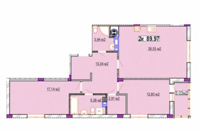 2-кімнатна 89.97 м² в ЖК Родинний маєток від 19 500 грн/м², Вінниця