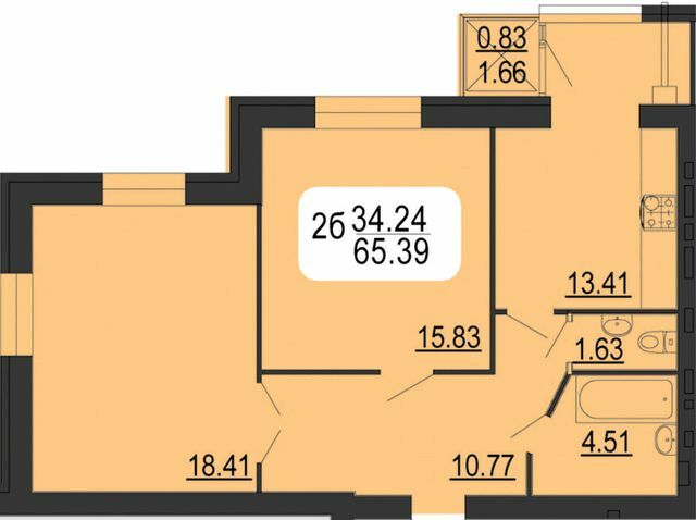 2-кімнатна 65.39 м² в ЖК Сімейний комфорт від 12 150 грн/м², Вінниця