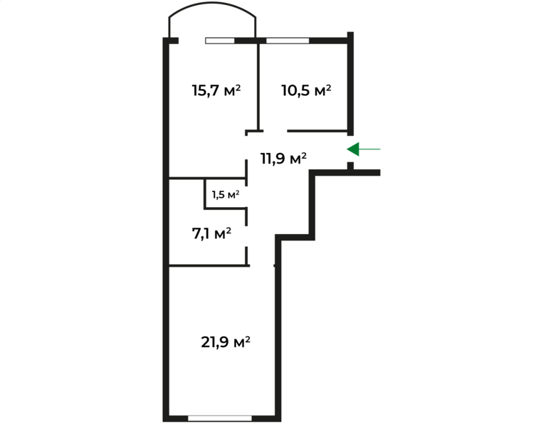 2-комнатная 69.7 м² в ЖК Сакура от 24 850 грн/м², Ужгород