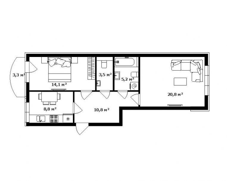 2-комнатная 63 м² в ЖК Сакура от 23 050 грн/м², Ужгород