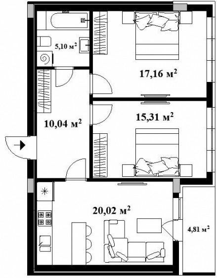 2-кімнатна 68 м² в ЖК Park Land від 24 000 грн/м², Ужгород