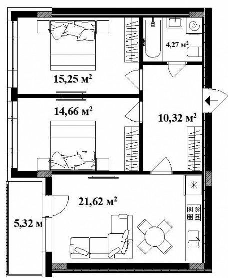 2-комнатная 67 м² в ЖК Park Land от 19 950 грн/м², Ужгород