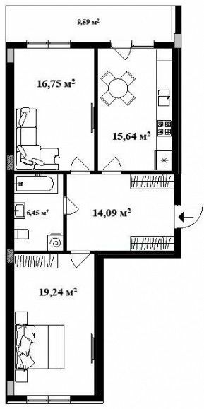 2-кімнатна 73 м² в ЖК Park Land від 22 100 грн/м², Ужгород