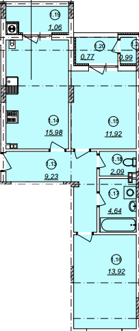 2-кімнатна 60.6 м² в ЖК Авангард від 14 800 грн/м², Ужгород