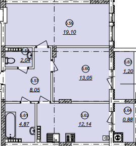 2-кімнатна 61.33 м² в ЖК Авангард від 14 800 грн/м², Ужгород