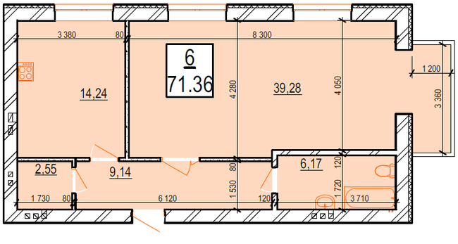 1-кімнатна 71.36 м² в ЖК Маєток Боздош від 16 400 грн/м², Ужгород