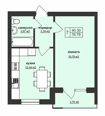 1-кімнатна 40.3 м² в ЖК Тетріс від 22 800 грн/м², Ужгород