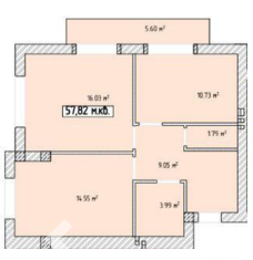 2-кімнатна 57.82 м² в ЖК Паннонія від 28 900 грн/м², Ужгород