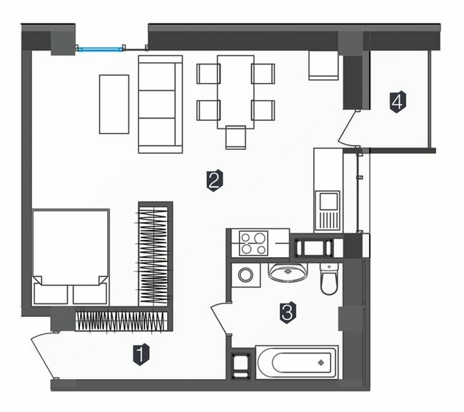 1-кімнатна 40 м² в ЖК Manhattan від 17 000 грн/м², Івано-Франківськ