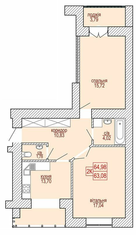 2-кімнатна 63.08 м² в ЖК Паркова алея від 10 150 грн/м², Івано-Франківськ