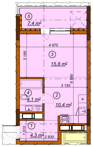 1-кімнатна 42 м² в ЖК 4 сезони від 29 900 грн/м², Київ