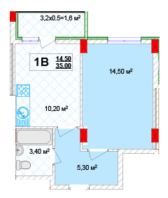 1-кімнатна 35 м² в ЖК Кузьмінський 2 від 19 000 грн/м², Київ