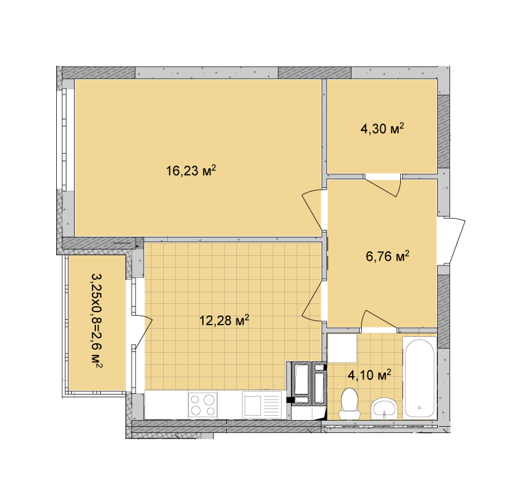 1-комнатная 46.27 м² в ЖК Традиция от 31 650 грн/м², Киев