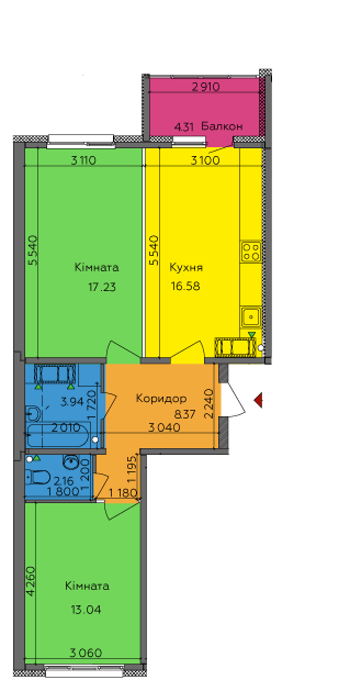 2-комнатная 65.63 м² в ЖК LaLaLand от 25 000 грн/м², Киев