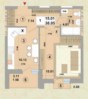 1-комнатная 38.05 м² в ЖК Forest Park от 21 000 грн/м², Киев