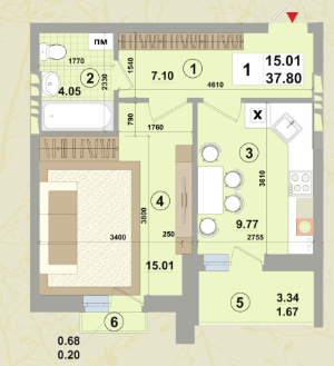 1-комнатная 37.8 м² в ЖК Forest Park от 21 000 грн/м², Киев