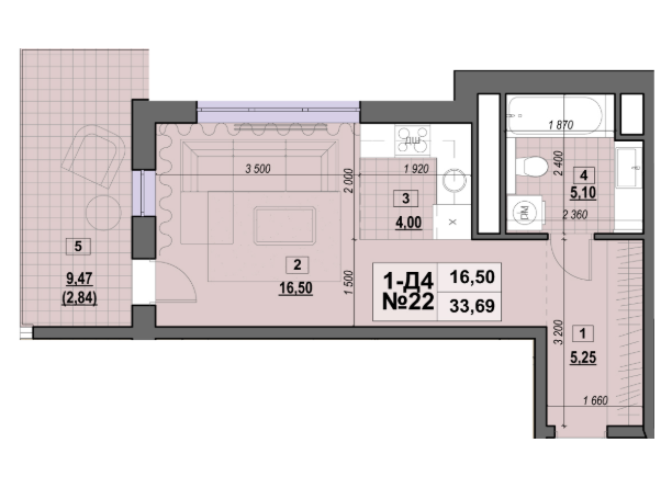 1-комнатная 33.69 м² в ЖК Клубный от 28 500 грн/м², Киев