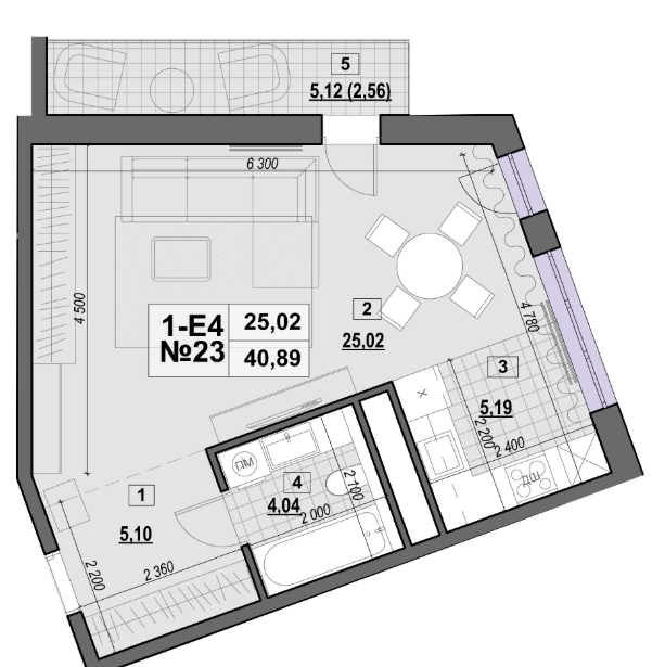 1-кімнатна 40.89 м² в ЖК Клубний від 24 000 грн/м², Київ