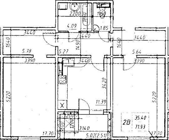 2-комнатная 71.93 м² в ЖК Navigator от застройщика, Киев