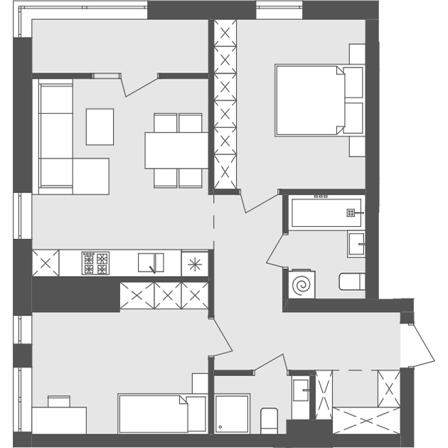 2-комнатная 65.1 м² в ЖК Avalon Flex от 24 500 грн/м², Львов